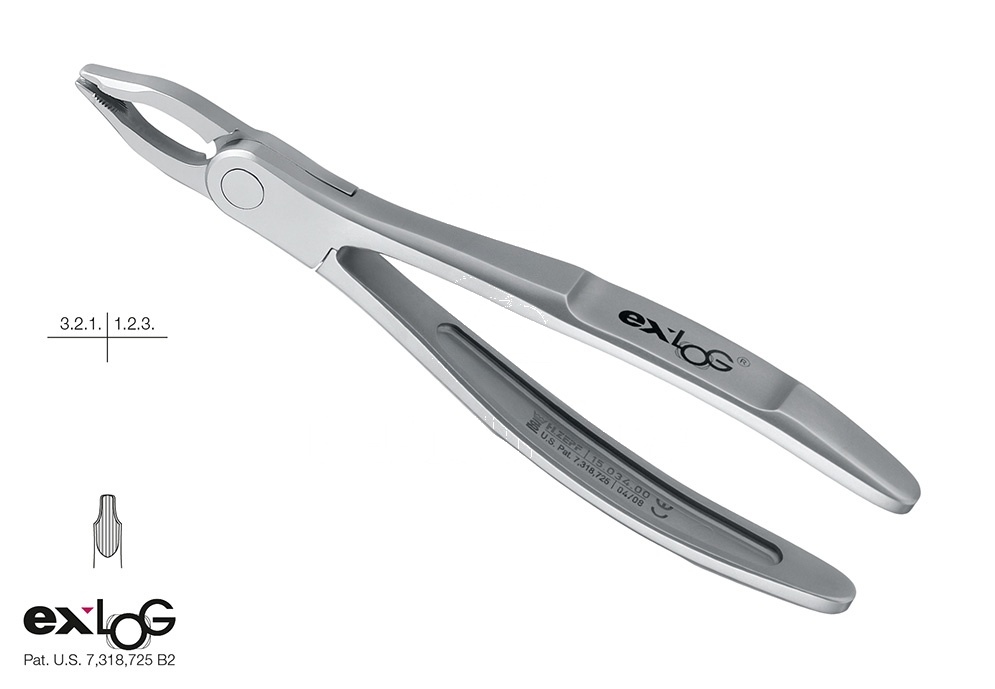 Upper Incisors and Cuspids Special Beaks for Deep&Parallel Grip Extracting Forceps – Exlog® Fig. 34