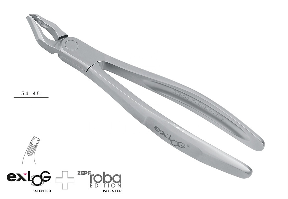 Roba-Edition by Dr. Beck Upper Premolars Extracting Forceps – Exlog® Fig.35m Modif. (Ref. 15.235.08)
