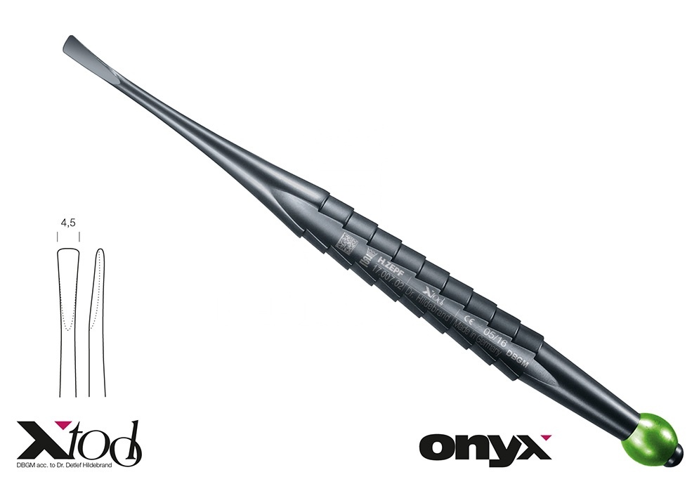 With Green Id.-Ball Root Elevator Onyx-Coating X-Luxa-Tool-2 Elevator – Straight 4.5mm
