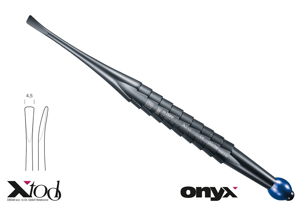 With Blue Id.-Ball Root Elevator Onyx-Coating X-Luxa-Tool-4 Elevator – Curved 4.5mm