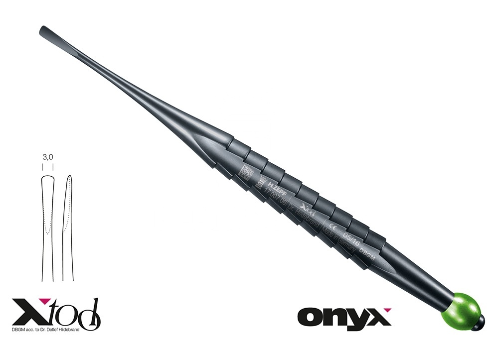 With Green Id.-Ball Root Elevator Onyx Coating X-Luxa-Tool-6 Elevator – Straight 3.0 Mm