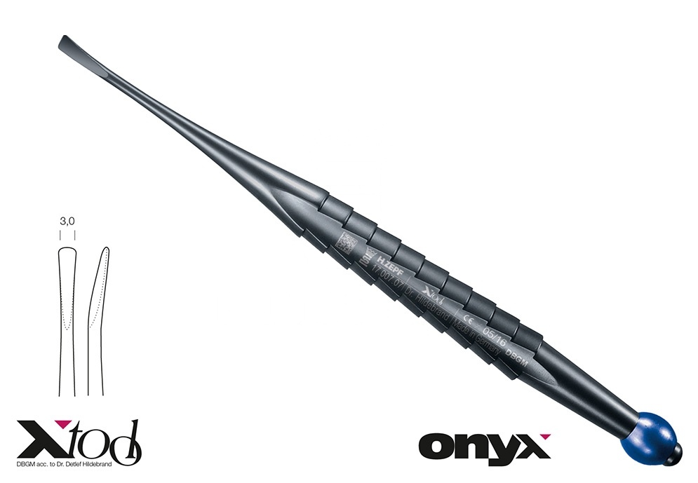 Onyx Coating X-Luxa-Tool-7 Elevator – Curved 3.0 Mm With Blue Id.-Ball Root Elevator