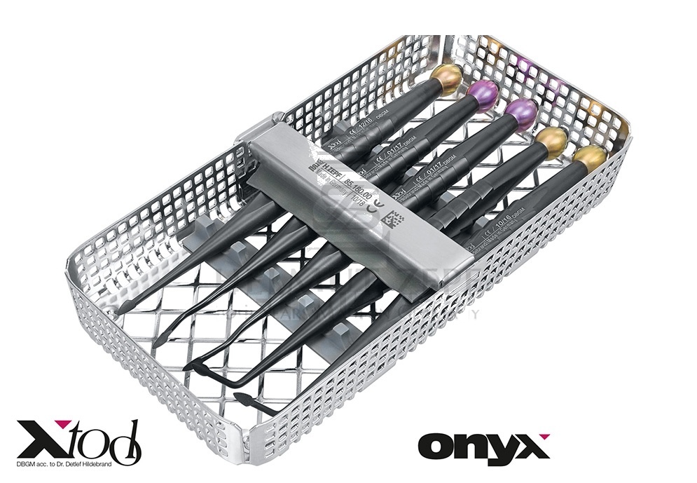 Approximal Elevator Kit Inchonyxinch Consisting of 5 Approximal Elevators With Onyx Coating In a Waschtray 1/3 X-Tool