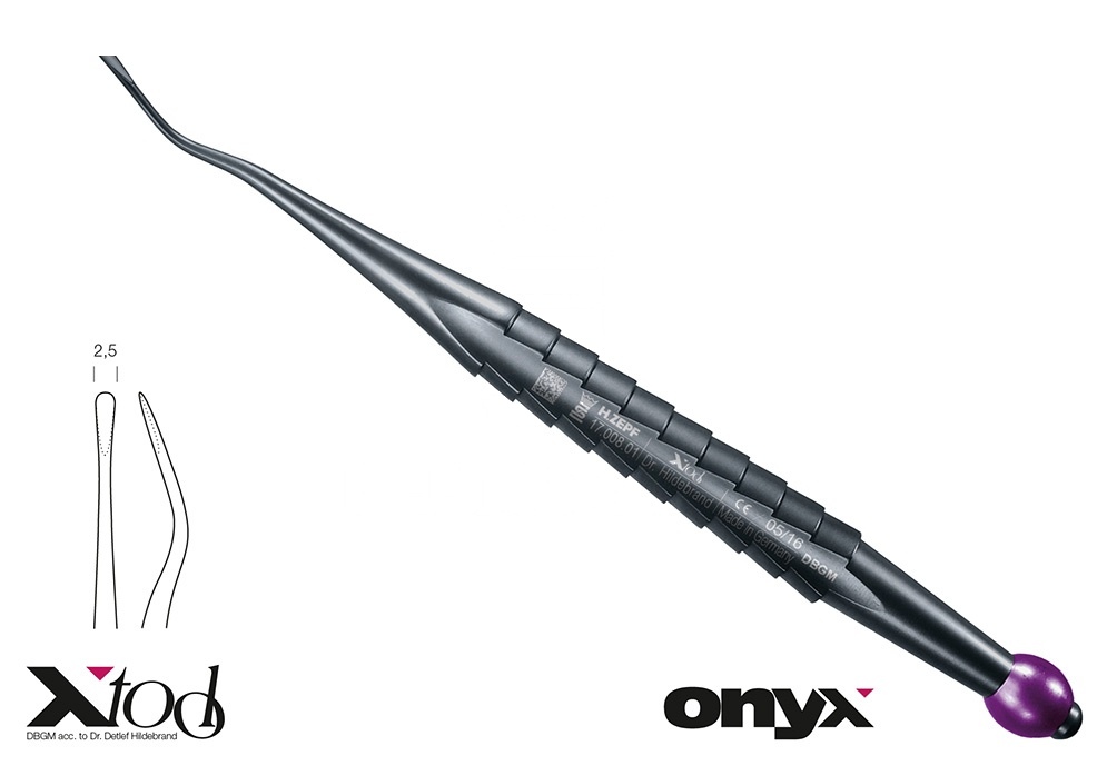 Zepf X-Tool Handle Red Colour Code Onyx Coating Approximal Root Elevator – Distal Fig. 77s, 2.5mm