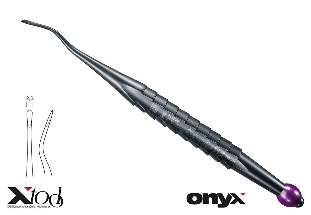 Zepf X-Tool Handle Red Colour Code Onyx Coating Approximal Root Elevator – Mesial Fig. 77rs, 2.5mm