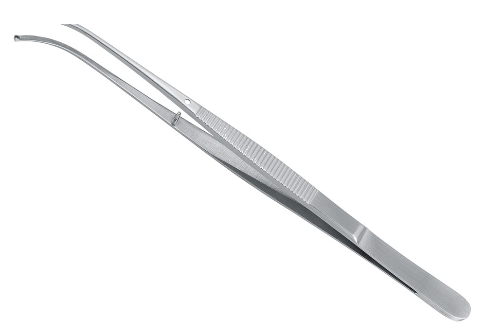 Tissue Forceps Semken 1 X 2 Teeth Pliers Surgical – Curved, 6inch (15 Cm)