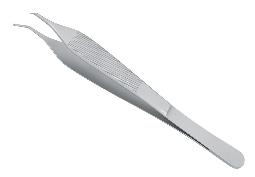 Tissue Forceps Micro Adson Pliers Surgical – 15 Cm 1 X 2 Teeth, Curved 30°