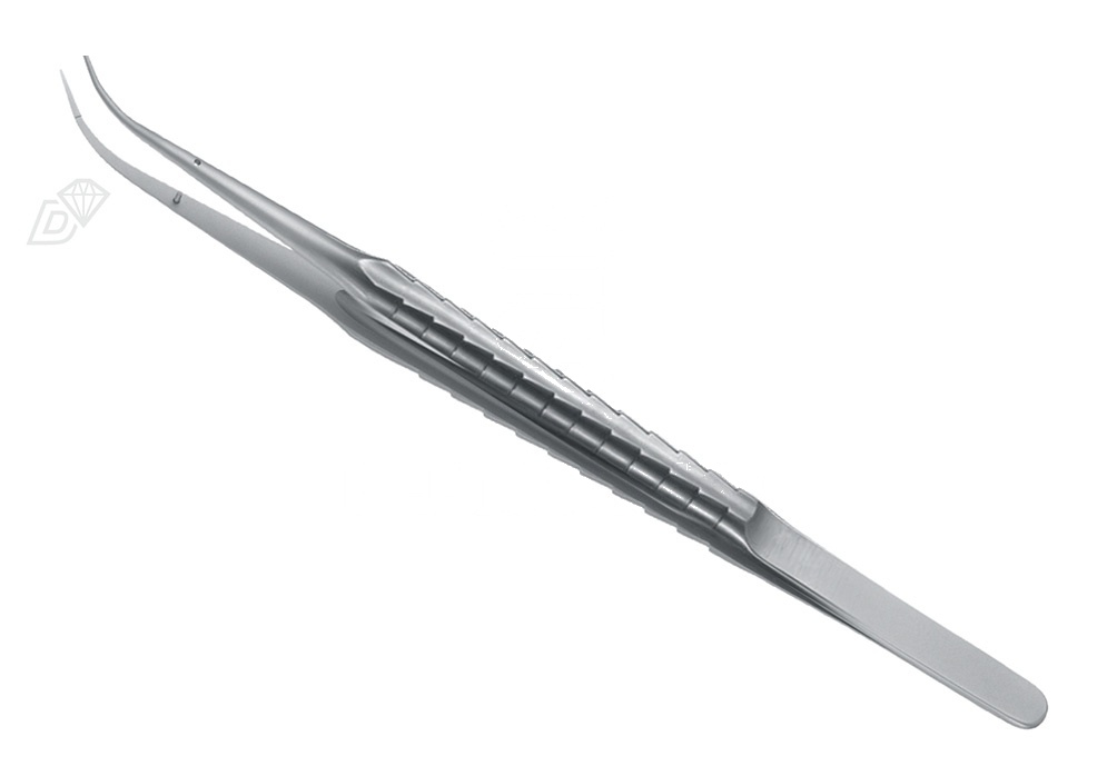 Zepf-Line Mouth Tip Angled and Diamond-Coated Pliers Operative – Micro-Dressing-Forceps 18 Cm, Smooth, Curved
