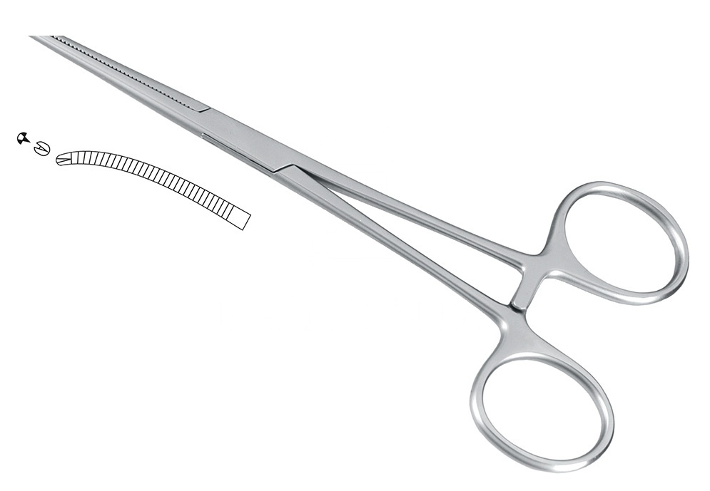 Kocher 5-1/4inch 1 X 2 Teeth Hemostatic Forceps – Curved