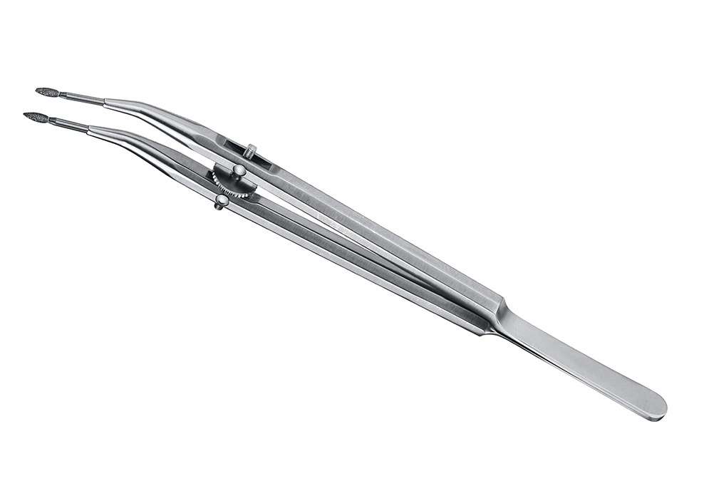 Orthodontic Telescope Crown Forceps/Plier With Exch. Diamond Tips Plier – Curved, 15 Cm