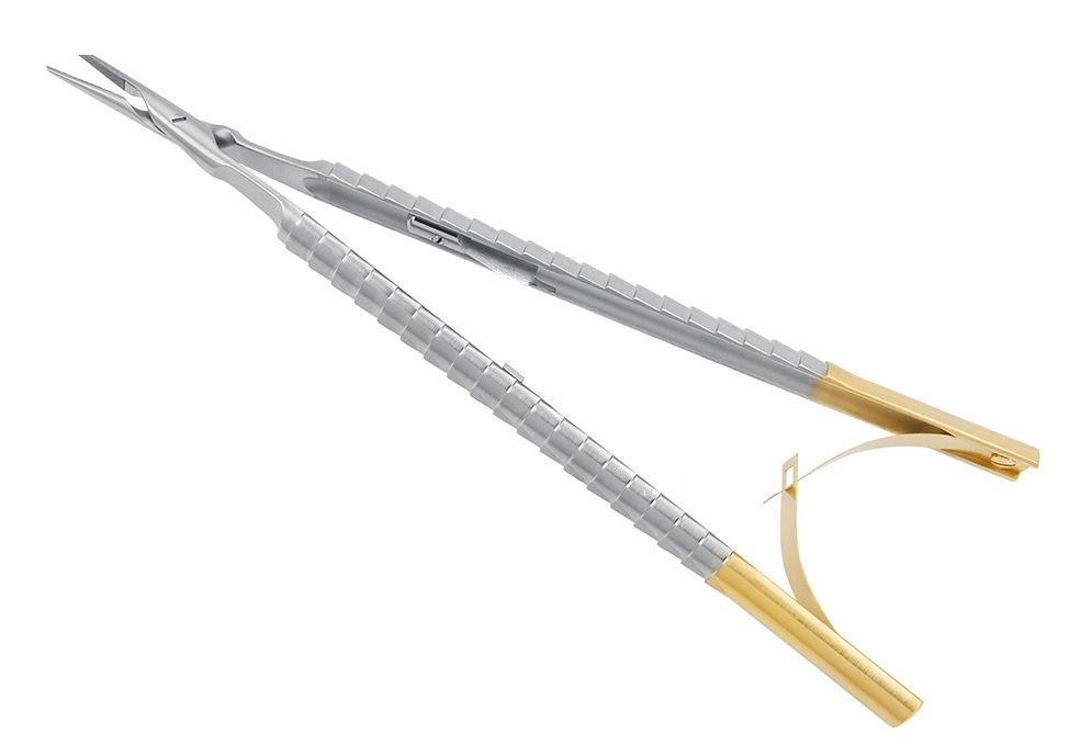 Tc Needle Micro Micro-Needle Holder Str Zepf-Line W.Lock&Protected Inner Spring Holder – 17.5 Cm