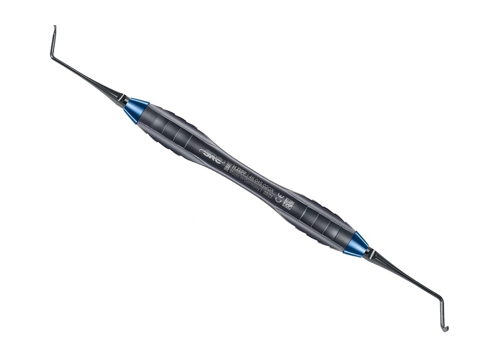 Exchangeable Tips Src Instrument Fig2 Short Curved Right Z-Shape Handle Blue Accord. Dr. Zeltner Nanopal Coating